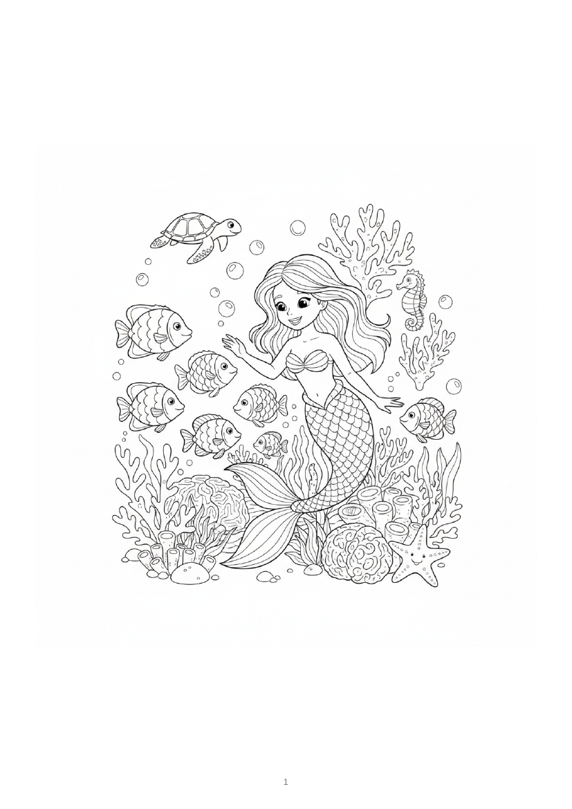 Prévia de Aventuras Submarinas Mágicas: Livro de Colorir Infantil